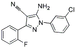 5-amino-1-(3-chlorophenyl)-3-(2-fluorophenyl)-1H-pyrazole-4-carbonitrile Struktur