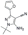 5-amino-1-tert-butyl-3-furan-2-yl-1H-pyrazole-4-carbonitrile Struktur