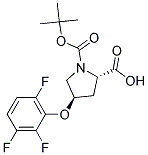 (2S,4R)-1-(tert-butoxycarbonyl)-4-(2,3,6-trifluorophenoxy)pyrrolidine-2-carboxylic acid Struktur