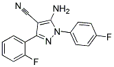 5-amino-3-(2-fluorophenyl)-1-(4-fluorophenyl)-1H-pyrazole-4-carbonitrile Struktur