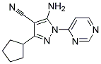 5-amino-3-cyclopentyl-1-pyrimidin-4-yl-1H-pyrazole-4-carbonitrile Struktur