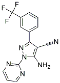 5-amino-3-[3-(trifluoromethyl)phenyl]-1-pyrimidin-2-yl-1H-pyrazole-4-carbonitrile Struktur