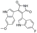 3-(6-fluoro-1H-indol-3-yl)-4-(6-methoxy-1H-indol-3-yl)-1H-pyrrole-2,5-dione Struktur