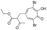 ETHYL2-(3,6-DIBROMO-4-HYDROXY-5-OXO-1,3,6-CYCLOHEPTATRIENYLMETHYL)-3-OXOBUTYRATE Struktur