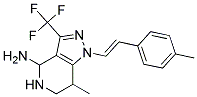 7-(E)-p-Dimethylaminobenzylidene-4,5,6,7-tetrahydro-1-methyl-3-(trifluoromethyl)pyrazolo-[4,3-c]-pyridine Struktur