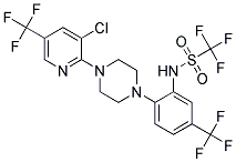 N-(2-(4-(3-Chloro-5-(trifluoromethyl)-2-pyridinyl)piperazino)-5-(trifluoromethyl)phenyl)(trifluoro)methanesulfonamide Struktur