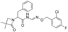 N-((((2-Chloro-4-fluorobenzyl)oxy)imino)methyl)-2-(3,3-dimethyl-2-oxo-1-azetanyl)-3-phenylpropanamide Struktur