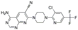 4-Amino-7-(4-(3-chloro-5-(trifluoromethyl)-2-pyridinyl)piperazino)pyrido[2,3-d]pyrimidine-6-carbonitrile Struktur