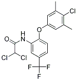 N1-[2-(4-Chloro-3,5-dimethylphenoxy)-5-(trifluoromethyl)phenyl]-2-chloro-chloroacetamide Struktur