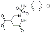 Methyl 2-((4-chloroanilino)sulfonyl)-6-oxohexahydro-4-pyridazinecarboxylate Struktur