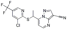 7-(1-((3-Chloro-5-(trifluoromethyl)-2-pyridinyl)sulfanyl)ethyl)pyrazolo[1,5-a]pyrimidine-3-carbonitrile Struktur