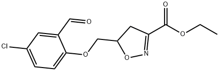 ETHYL 5-[(4-CHLORO-2-FORMYLPHENOXY)METHYL]-4,5-DIHYDRO-3-ISOXAZOLECARBOXYLATE Struktur