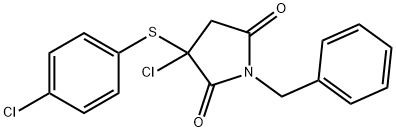 1-BENZYL-3-CHLORO-3-[(4-CHLOROPHENYL)SULFANYL]DIHYDRO-1H-PYRROLE-2,5-DIONE Struktur