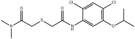 2-([2-(2,4-DICHLORO-5-ISOPROPOXYANILINO)-2-OXOETHYL]SULFANYL)-N,N-DIMETHYLACETAMIDE Struktur