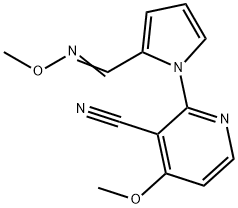 4-METHOXY-2-(2-[(METHOXYIMINO)METHYL]-1H-PYRROL-1-YL)NICOTINONITRILE Struktur