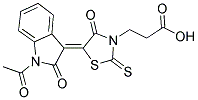 3-[5-(1-ACETYL-2-OXO-1,2-DIHYDRO-INDOL-3-YLIDENE)-4-OXO-2-THIOXO-THIAZOLIDIN-3-YL]-PROPIONIC ACID Struktur