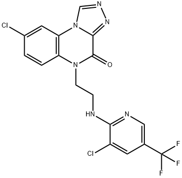 8-CHLORO-5-(2-([3-CHLORO-5-(TRIFLUOROMETHYL)-2-PYRIDINYL]AMINO)ETHYL)[1,2,4]TRIAZOLO[4,3-A]QUINOXALIN-4(5H)-ONE Struktur