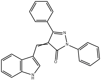 4-(INDOL-3-YLMETHYLENE)-1,3-DIPHENYL-2-PYRAZOLIN-5-ONE Struktur