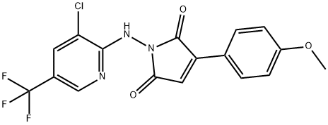 1-([3-CHLORO-5-(TRIFLUOROMETHYL)-2-PYRIDINYL]AMINO)-3-(4-METHOXYPHENYL)-1H-PYRROLE-2,5-DIONE Struktur