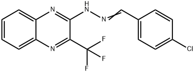 4-CHLOROBENZENECARBALDEHYDE N-[3-(TRIFLUOROMETHYL)-2-QUINOXALINYL]HYDRAZONE Struktur