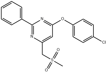 4-(4-CHLOROPHENOXY)-6-[(METHYLSULFONYL)METHYL]-2-PHENYLPYRIMIDINE Struktur