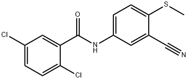 2,5-DICHLORO-N-[3-CYANO-4-(METHYLSULFANYL)PHENYL]BENZENECARBOXAMIDE Struktur