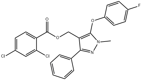 [5-(4-FLUOROPHENOXY)-1-METHYL-3-PHENYL-1H-PYRAZOL-4-YL]METHYL 2,4-DICHLOROBENZENECARBOXYLATE Struktur