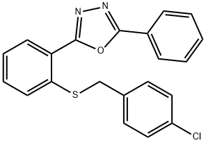 2-(2-[(4-CHLOROBENZYL)SULFANYL]PHENYL)-5-PHENYL-1,3,4-OXADIAZOLE Struktur