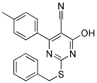 2-(BENZYLSULFANYL)-4-HYDROXY-6-(4-METHYLPHENYL)-5-PYRIMIDINECARBONITRILE Struktur