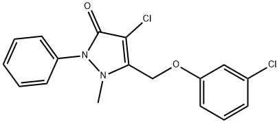 4-CHLORO-3-((3-CHLOROPHENOXY)METHYL)-2-METHYL-1-PHENYL-3-PYRAZOLIN-5-ONE Struktur