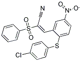 3-(2-(4-CHLOROPHENYLTHIO)-5-NITROPHENYL)-2-(PHENYLSULFONYL)PROP-2-ENENITRILE Struktur