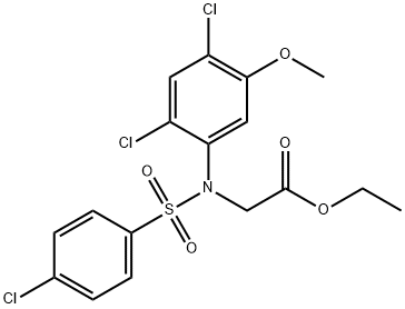 N-(4-CHLOROPHENYLSULFONY)-2,4-DICHLORO-5-METHOXYPHENYLGLYCINE ETHYL ESTER Struktur