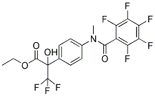 ETHYL 3,3,3-TRIFLUORO-2-HYDROXY-2-(4-[METHYL(2,3,4,5,6-PENTAFLUOROBENZOYL)AMINO]PHENYL)PROPANOATE Struktur