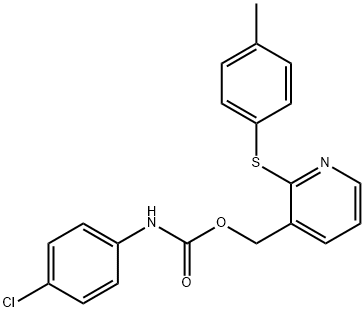 (2-[(4-METHYLPHENYL)SULFANYL]-3-PYRIDINYL)METHYL N-(4-CHLOROPHENYL)CARBAMATE|