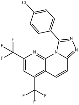 9-(4-CHLOROPHENYL)-2,4-BIS(TRIFLUOROMETHYL)[1,2,4]TRIAZOLO[4,3-A][1,8]NAPHTHYRIDINE Struktur