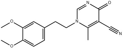 1-(3,4-DIMETHOXYPHENETHYL)-6-METHYL-4-OXO-1,4-DIHYDRO-5-PYRIMIDINECARBONITRILE Struktur