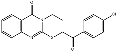 2-([2-(4-CHLOROPHENYL)-2-OXOETHYL]SULFANYL)-3-ETHYL-4(3H)-QUINAZOLINONE Struktur