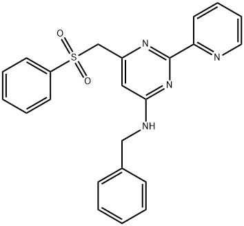 N-BENZYL-6-[(PHENYLSULFONYL)METHYL]-2-(2-PYRIDINYL)-4-PYRIMIDINAMINE Struktur