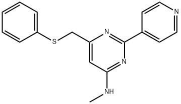 N-METHYL-6-[(PHENYLSULFANYL)METHYL]-2-(4-PYRIDINYL)-4-PYRIMIDINAMINE Struktur