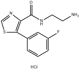 N-(2-AMINOETHYL)-5-(3-FLUOROPHENYL)-4-THIAZOLECARBOXAMIDE HYDROCHLORIDE Struktur