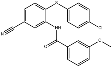 N-(2-[(4-CHLOROPHENYL)SULFANYL]-5-CYANOPHENYL)-3-METHOXYBENZENECARBOXAMIDE Struktur