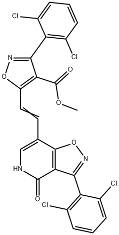 METHYL 3-(2,6-DICHLOROPHENYL)-5-(2-[3-(2,6-DICHLOROPHENYL)-4-HYDROXYISOXAZOLO[4,5-C]PYRIDIN-7-YL]VINYL)-4-ISOXAZOLECARBOXYLATE Struktur