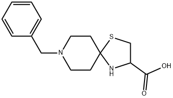 8-BENZYL-1-THIA-4,8-DIAZA-SPIRO[4.5]DECANE-3-CARBOXYLIC ACID Struktur