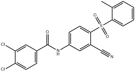 3,4-DICHLORO-N-(3-CYANO-4-[(2-METHYLPHENYL)SULFONYL]PHENYL)BENZENECARBOXAMIDE Struktur