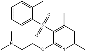 2-((4,6-DIMETHYL-3-[(2-METHYLPHENYL)SULFONYL]-2-PYRIDINYL)OXY)-N,N-DIMETHYL-1-ETHANAMINE Struktur