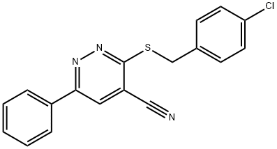 3-[(4-CHLOROBENZYL)SULFANYL]-6-PHENYL-4-PYRIDAZINECARBONITRILE Struktur