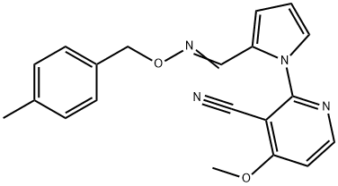 4-METHOXY-2-[2-(([(4-METHYLBENZYL)OXY]IMINO)METHYL)-1H-PYRROL-1-YL]NICOTINONITRILE Struktur