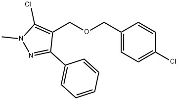 4-CHLOROBENZYL (5-CHLORO-1-METHYL-3-PHENYL-1H-PYRAZOL-4-YL)METHYL ETHER Struktur