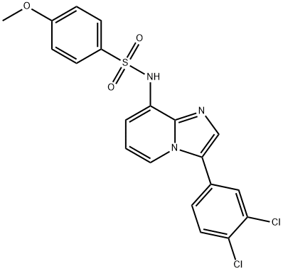 N-[3-(3,4-DICHLOROPHENYL)IMIDAZO[1,2-A]PYRIDIN-8-YL]-4-METHOXYBENZENESULFONAMIDE Struktur