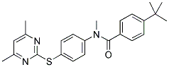 4-TERT-BUTYL-N-[4-[(4,6-DIMETHYLPYRIMIDIN-2-YL)THIO]PHENYL]-N-METHYLBENZAMIDE Struktur